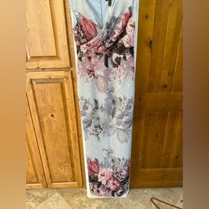 Adrianna Papell Floral Floor-Length Gown